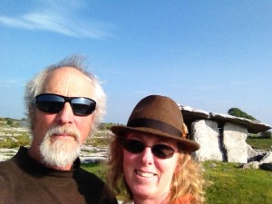 Tom and Jody visiting the Portal Dolmen in Ireland
