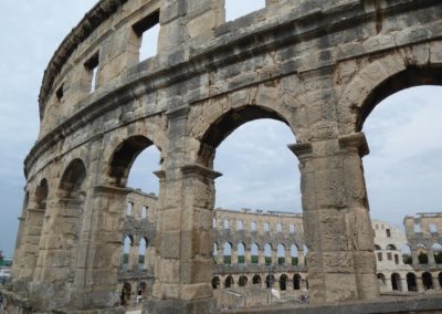 It is the only remaining Roman amphitheater to have four side towers completely preserved.